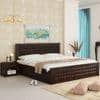 Keaton Sheesham Wood Queen Size Bed Drawer And Box Storage Walnut Finish (60 x 78 inches)