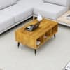 Hexa Engineered Wood Coffee Table With Storage And Open Rack In Giant Wood