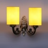 Devansh Metal Electric Wall Light in Antique Gold Colour with Yellow Shade Count of 2 Lights