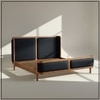 Valerio Duo-Panel Luxe King Size Bed in Chocolate Brown colour Velvet with Oak wood Frame