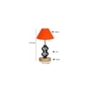 Evie Orange cotton Table lamp with Wood & Iron Base