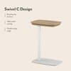 Otis Engineered Wood C Table in White & Oak Finish