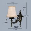 Devansh Gold Antique Wall Mounted Lamp With Beige Jute Shade