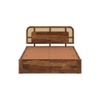 Sunburst Solid Wood Queen  Size Bed With Box Storage (Provincial Teak Finish)