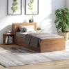 Vienta Engineered Wood Single  Size Bed With Box Storage (Brentwood Oak Brown Finish)