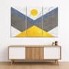 Truss Yellow White Pieces Marble Textured Geometric Canvas Wall Prints Set of 3 Multicolor Matte