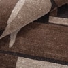 Handmade Wool Shaped Rug Modern Abstract Mocha Brown 8 x 10 Feet Carpet