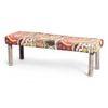 Asteria Solid Wood 2 Seater Bench In Multi Colour Israel Print Kantha Fabric