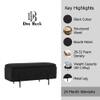 Doe Buck Luxury Boucle Storage Bench in Black Colour with Black Metal Legs