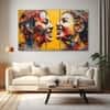 The Castle Decor Multiple Women Wall Art Set of 5 Wooden Framed Digital Painting 27x48 Inch