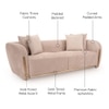Rihanna 3 Seater Fabric Sofa in Ashen Beige Colour