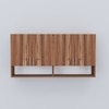 4 Doors Modular Wall Mounted Kitchen Cabinet With Organizer Shelf In Aisan Walnut Finish