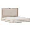 Naomi King Bed In High Gloss Beige Finish