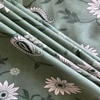 Sage Green Floral 290 TC Cotton Flat Single Size Bedsheet with 1 Pillow Cover – Threads