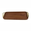 Metalsmith Wooden Serving Tray with Metal Handle Walnut Finish