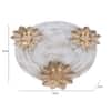 White And Gold Platter With Tealight Holder In Gold Colour