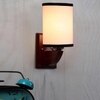 Devansh Solid Wood Electric Wall Light in White Colour with White Shade Count of 1 Light