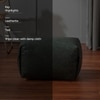 Cuboid Collection Green Faux Leather Pouf Ottoman