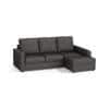Apollo Compact Sofa (Colour : Steel, Cushion : Soft, Back Type : High Back, Seating Capacity : Right Aligned 2 Seater + Right Aligned Chaise)