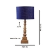 Devansh Blue Jute Table Lamp With Wood Natural Base (7X7X21.25 Inches)-13