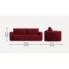 Beliss 3 Seater Pull Out Sofa cum Bed in Maroon Colour