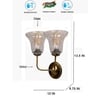 Devansh Metal Electric Wall Light in Gold Colour with Transparent Shade Count of 2 Lights