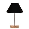 Devansh Black Cotton Table Lamp With  Natural  Wood Base  & Steel Pipe (10X16.25 Inches)-28