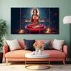 The Castle Decor Goddess Laxmi Wall Painting Wooden Framed 27x48 Inch (Style 7)