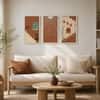 The Castle Decor Boho Abstract Wall Art Set of 3 9x17 Inch