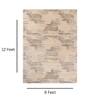 Abstract Beige Ivory Wool Silk Handmade Area Rug for Living Room 9x12