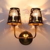 Devansh Metal Electric Wall Light in Gold Colour with Black Shade Count of 2 Lights