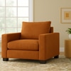 Lawson 1 Seater Sofa In Leatherette Brown Color