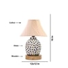Devansh Off-White Cotton Shade Cross Pleated Lamp With Wood & Mosaic Glass Base For Decoration/Office/Home/Gifting/Study For Decoration/Office/Home/Gifting/Study