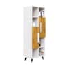 Hexa Engineered Wood Bookshelf Multipurpose Storage Rack in Frosty White and Giant Wood Colour
