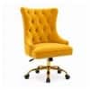 Doe Buck Swen Luxury Yellow Tufted Velvet Office Chair