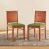 Atlas Dining Chairs Set Of 2 Finish Honey Colour Avocado Green