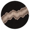 Handmade Round Natural Wool Rug Abstract Canyon Black 5 Feet Carpet