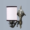 Devansh Metal Electric Wall Light in Antique Gold Colour with White & Black Shade Count of 1 Light