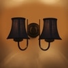 Devansh Dual Black Metal  Wallmounted Lamp With Cotton Black Metal  Shade