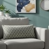 Geometric Knit Cotton Cushion Cover  Fossil Natural 12X20  Inches