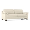 Farina 3 Seater Half Leather Sofa In Creme Fraiche Italian Leather