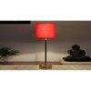 Red cotton with Metal Gold Table Lamp