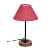 Turner Pink Natural Fiber Shade Table Lamp with Natural Wood & Iron Base