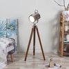 Belfast Tripod Spotlight Finish Nickel Teak