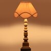 Devansh Off-White Cotton Vintage  Lamp With Wood Base (12X12X23.25)