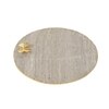 Marble Platter Beige  Round With Gold Foil Work Metal Butterfly Embedded