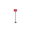 Poppy Red Fabric Floor Lamp with Black Iron Base