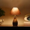 Devansh Grey Cotton Table Lamp With Wood Natural Base (10X12.5 Inches)-30