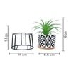 Highly Attractive Faux Plant With A Geometric Patterned Ceramic Pot In A Stand