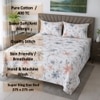 Elara Off White Floral 400 TC Cotton Flat Super King Size Bedsheet with 2 Pillow Covers – Threads